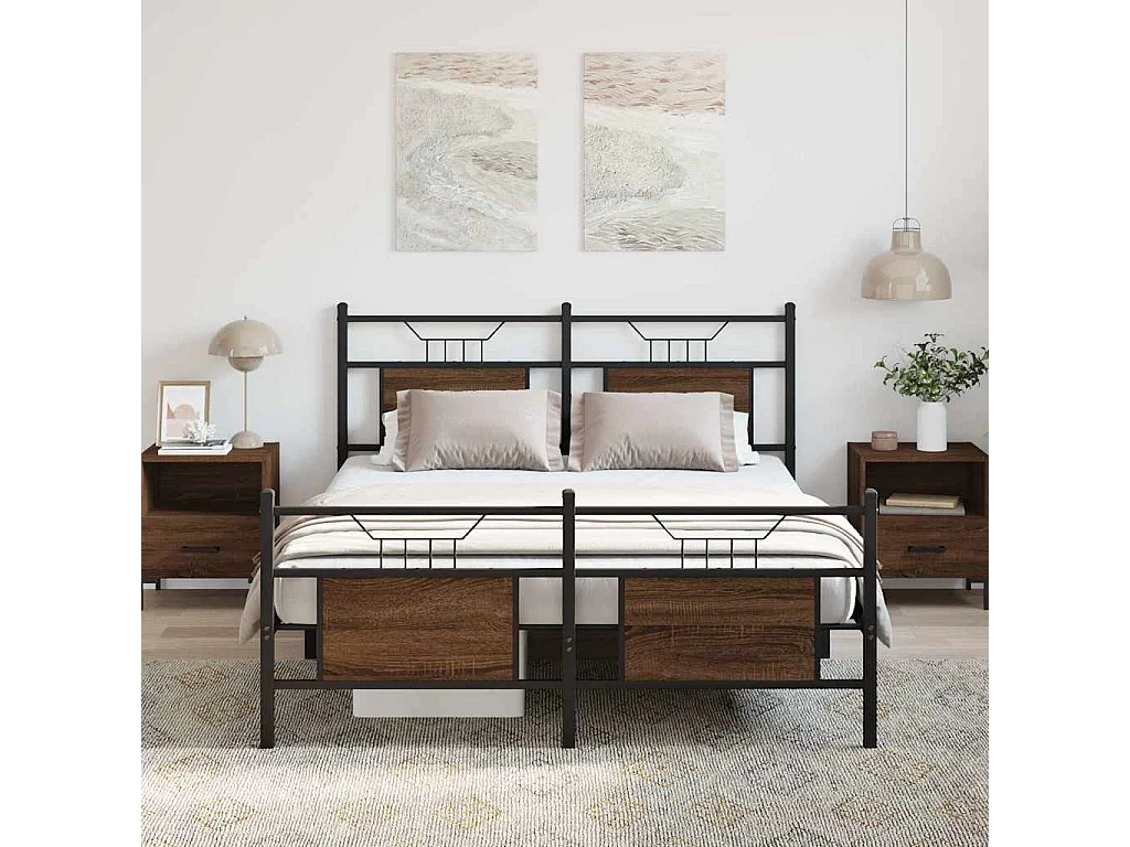 Cadre de lit sans matelas chêne marron 140x200 cm