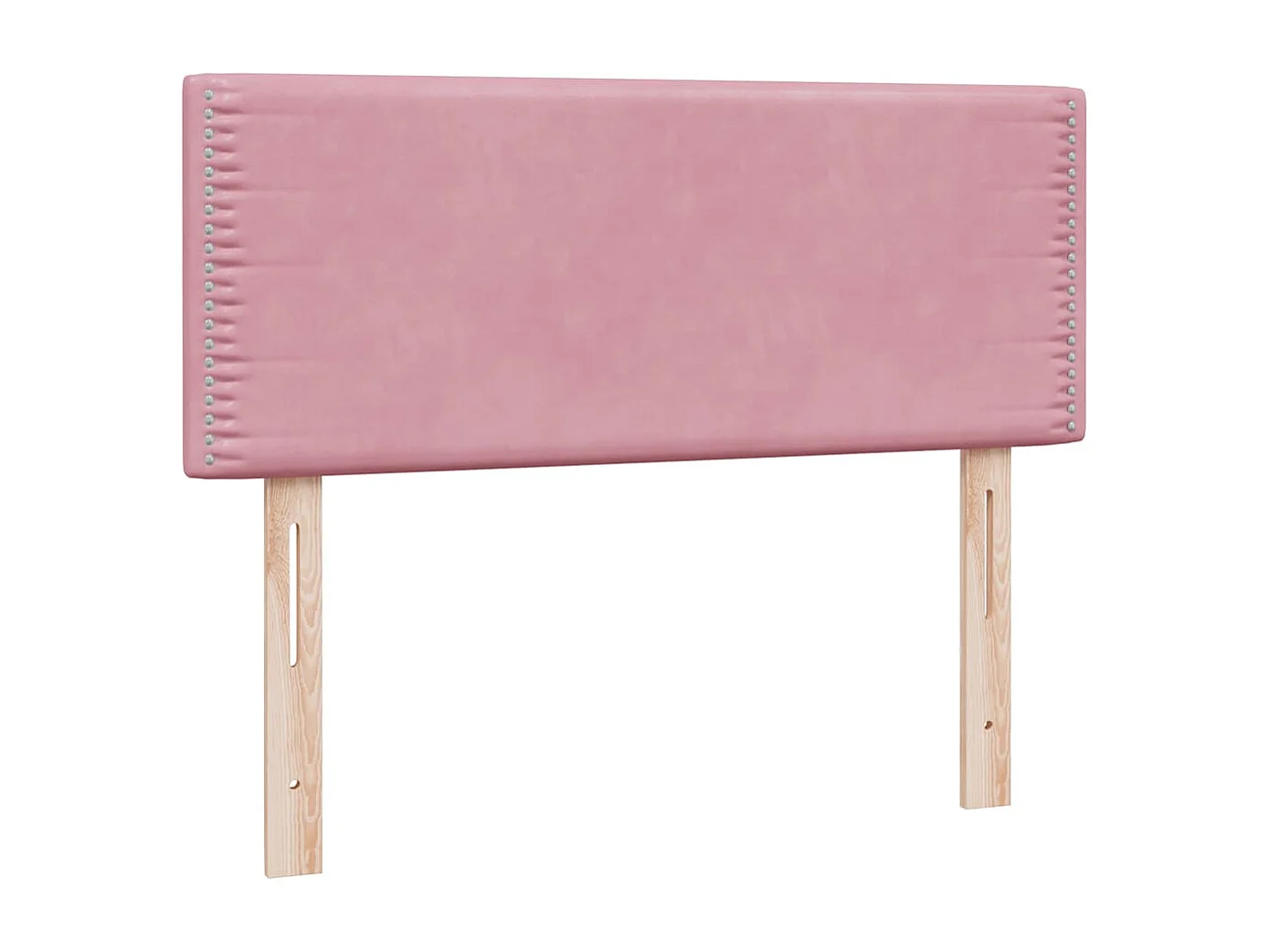 Sommier à lattes de lit avec matelas rose 100x220 cm velours