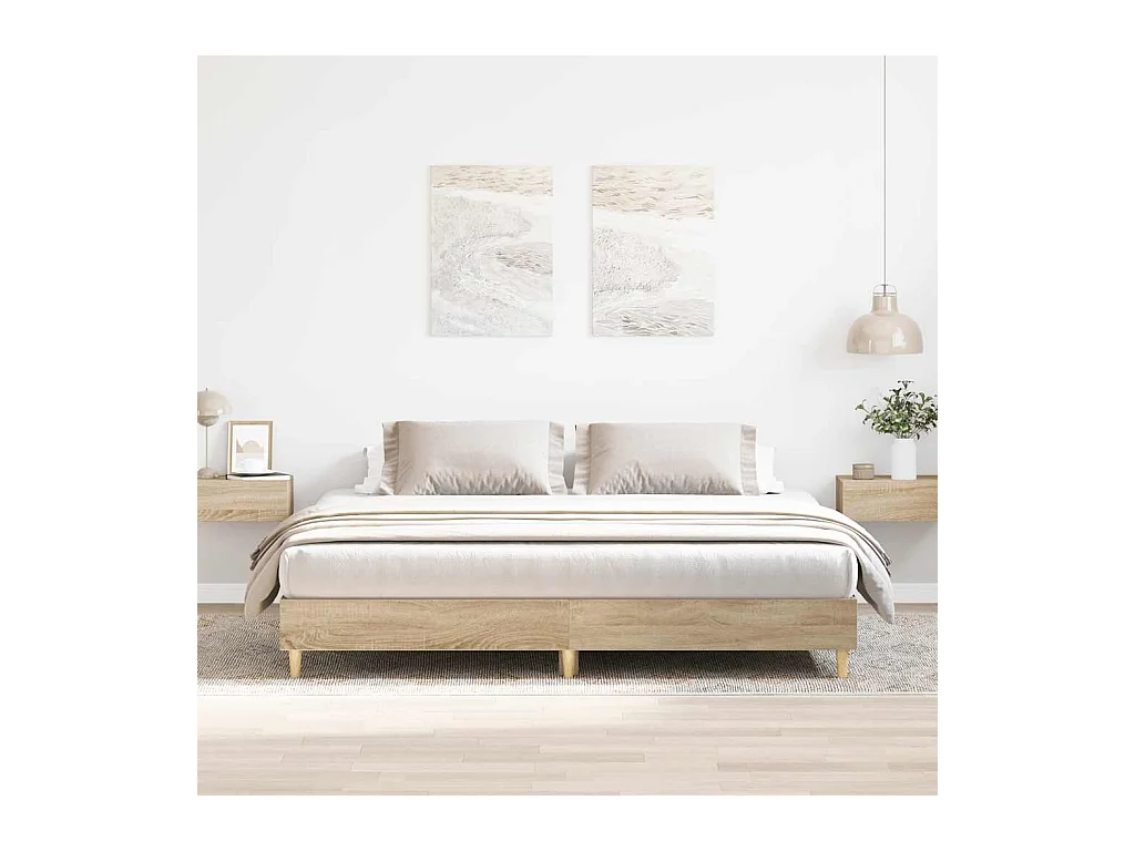 Cadre de lit sans matelas chêne sonoma 160x200 cm