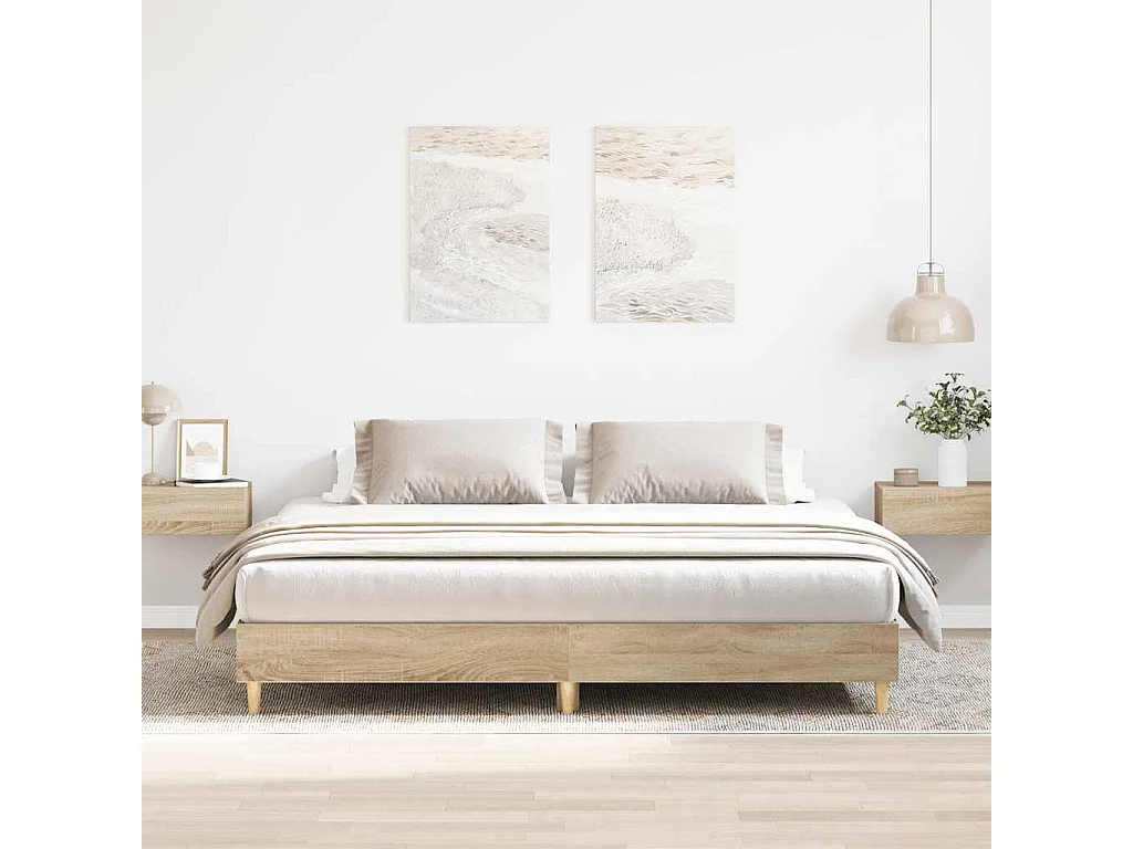 Cadre de lit sans matelas chêne sonoma 160x200 cm