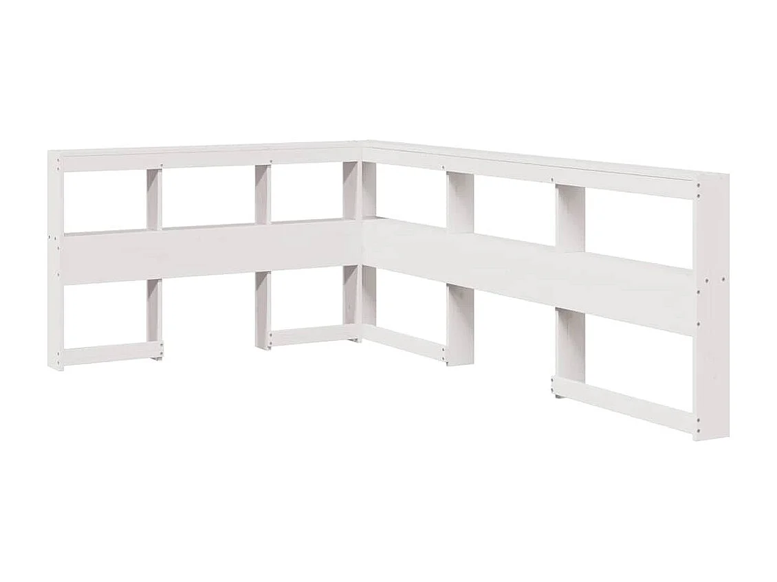 Cama con estantería sin colchón madera maciza blanca 120x200 cm