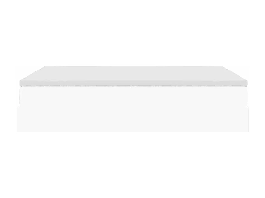 Cadre de lit ottoman avec matelas blanc 140x190 cm similicuir