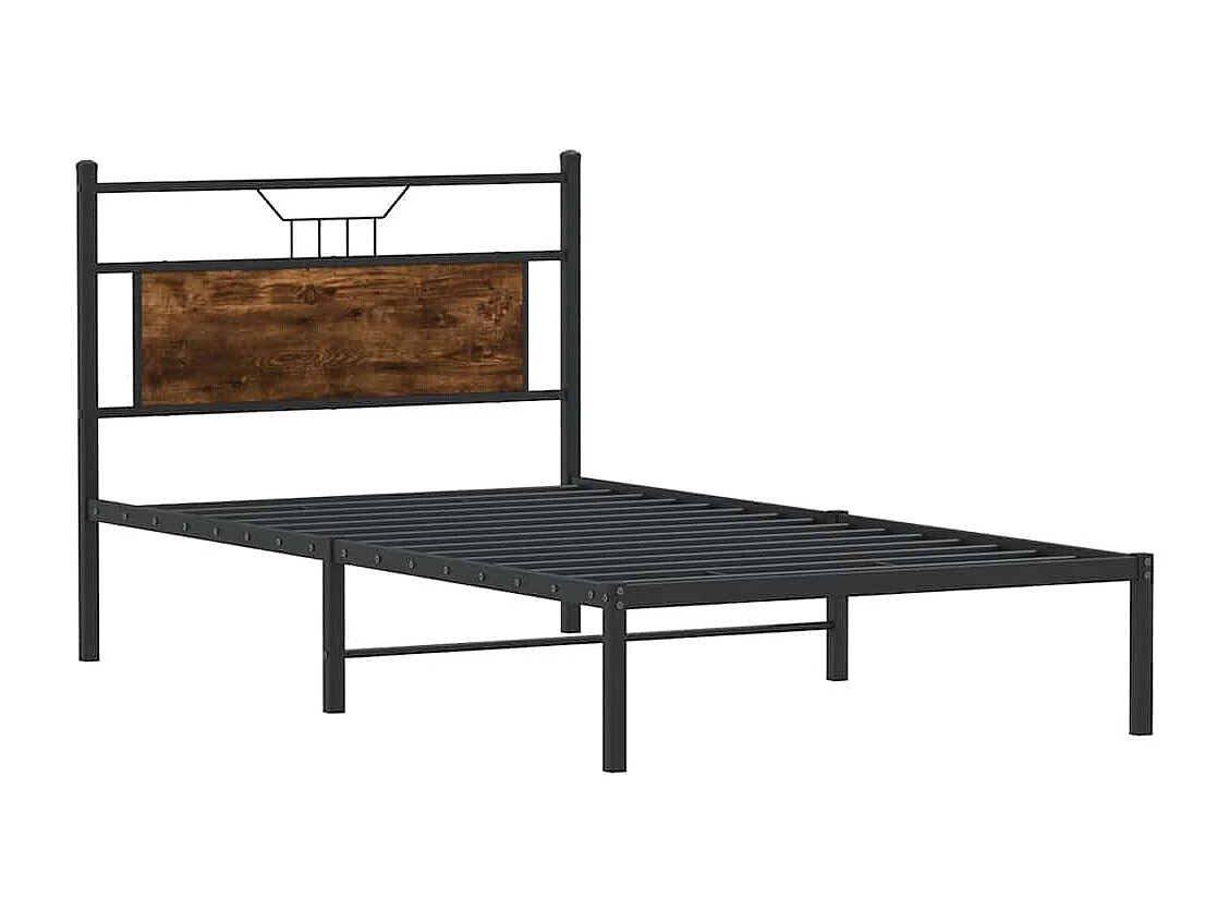 Cadre de lit sans matelas chêne fumé 100x200 cm bois ingénierie
