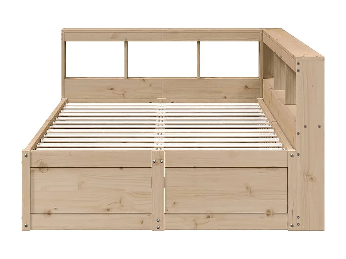 Cama con estantería sin colchón madera maciza de pino 120x190cm