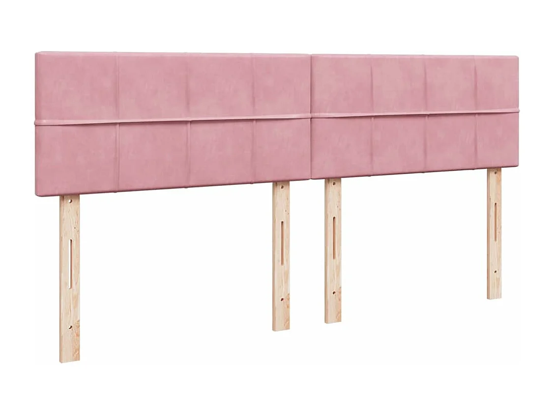 Cadre de lit ottoman avec matelas rose 160x200 cm velours