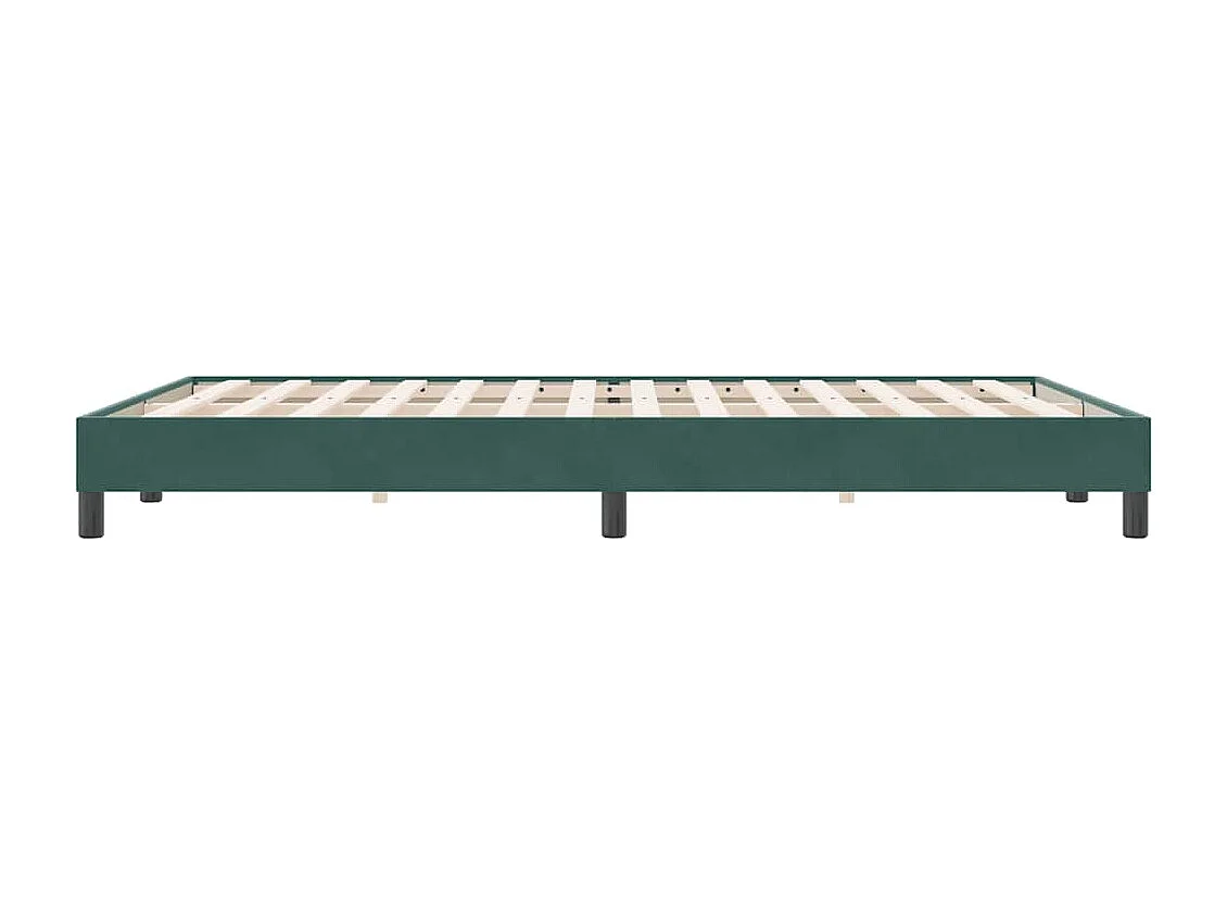 Cadre de lit sans matelas vert foncé 160x220 cm velours