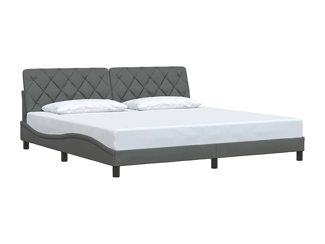 Cadre de lit sans matelas gris foncé 200x200 cm tissu