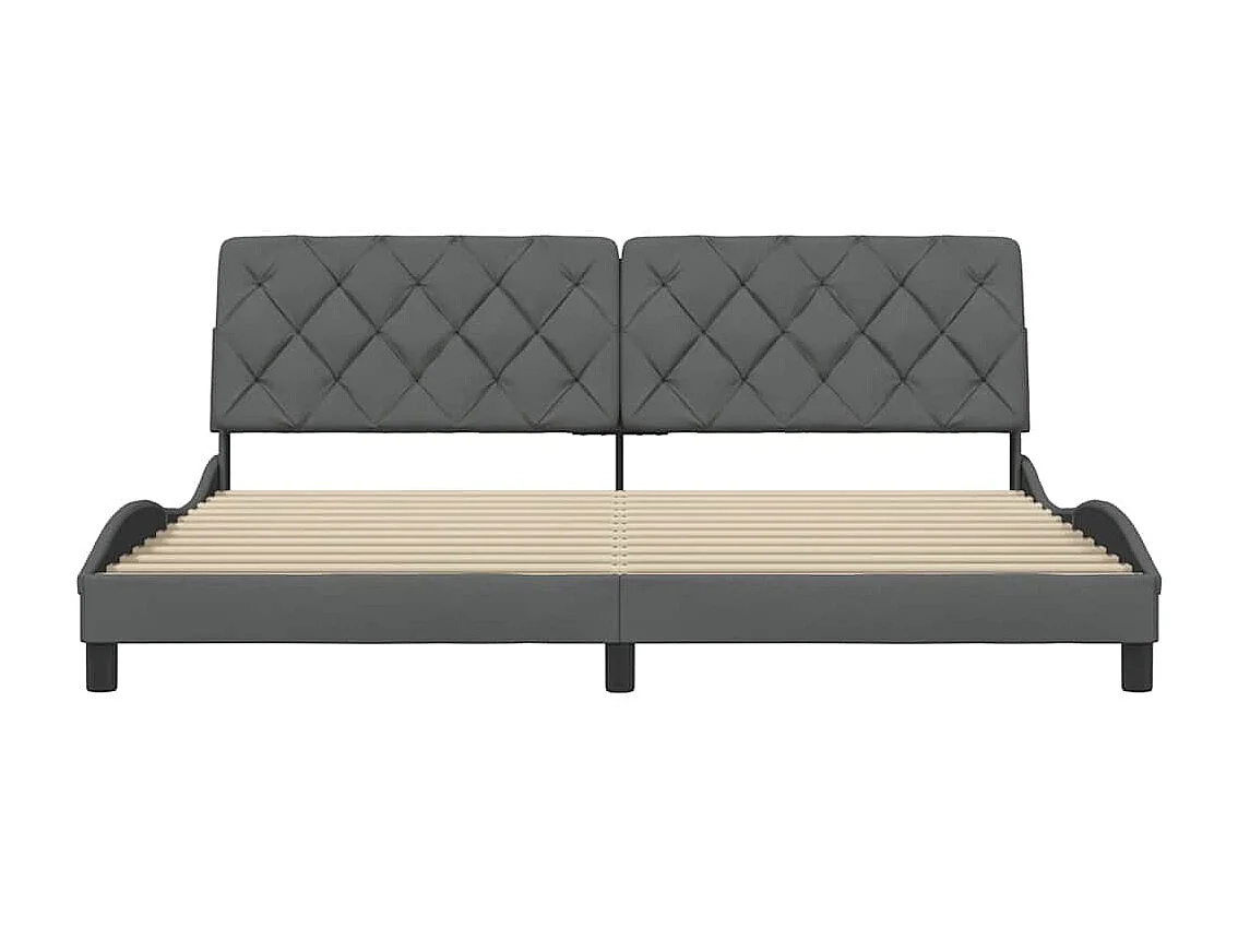 Bedframe zonder matras stof donkergrijs 200x200 cm