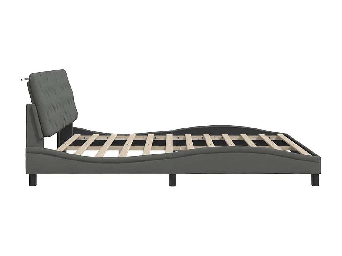 Bedframe zonder matras stof donkergrijs 200x200 cm