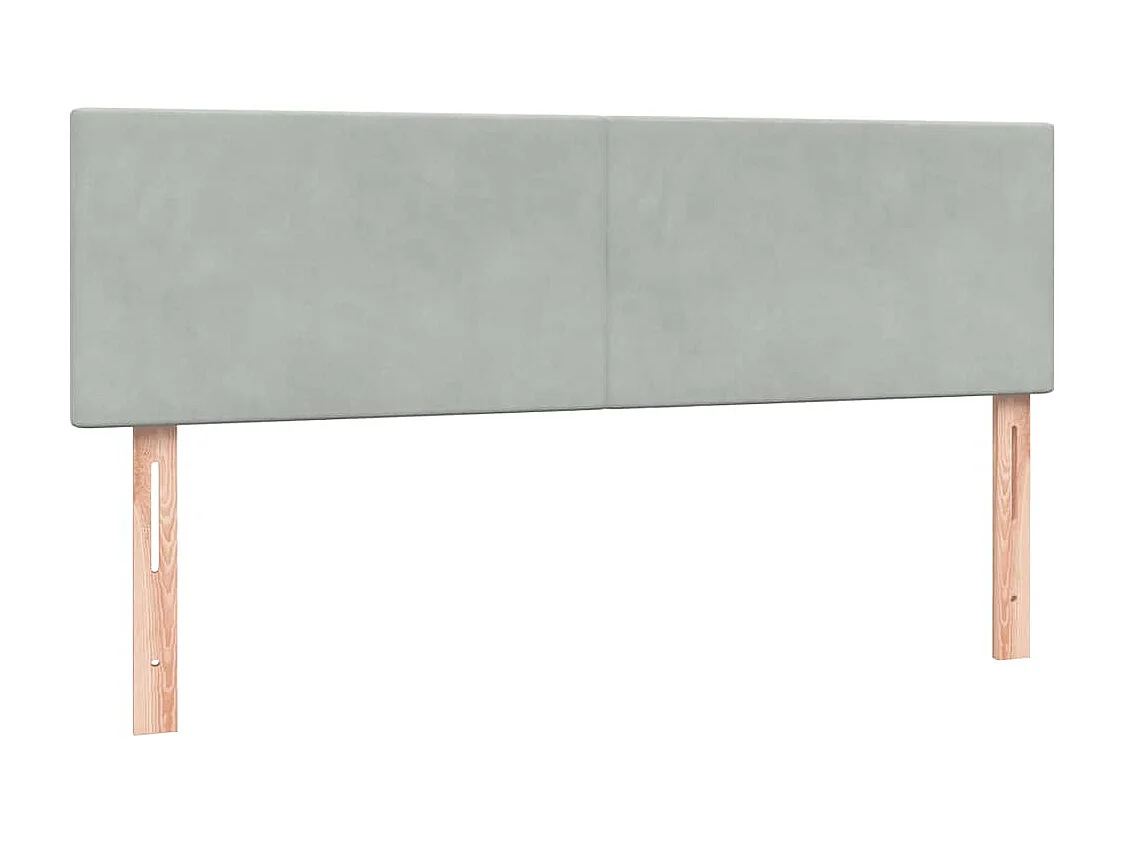 Sommier à lattes de lit et matelas gris clair 160x220cm velours