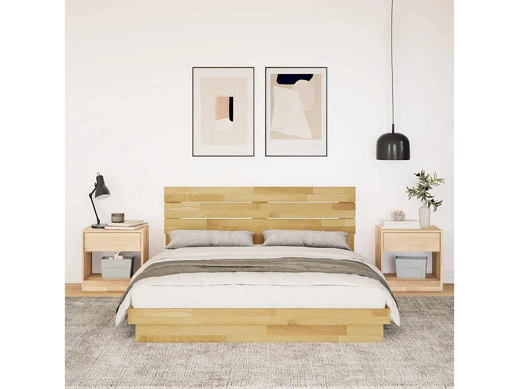 Bedframe hoofdeinde zonder matras 160x200 cm massief eikenhout