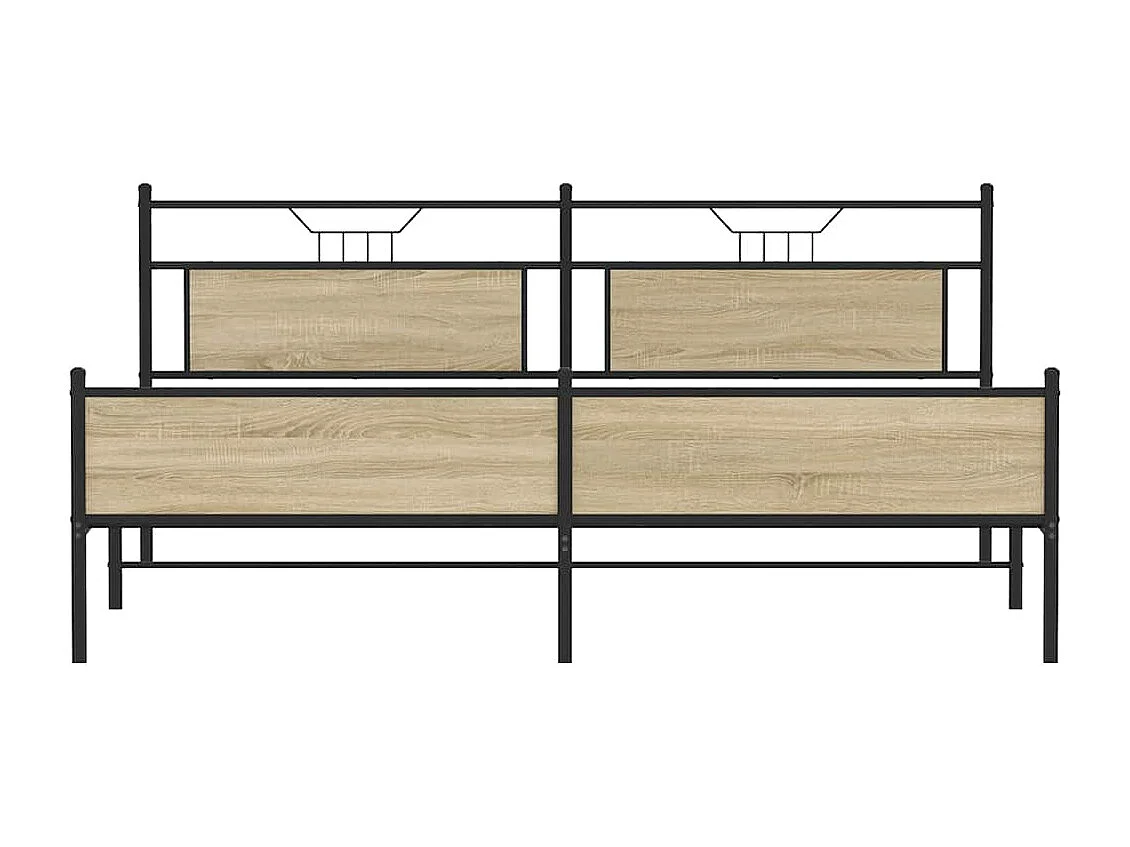 Cadre de lit en métal sans matelas chêne sonoma 193x203 cm