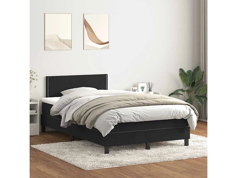 Boxspring met matras fluweel zwart 120x210 cm