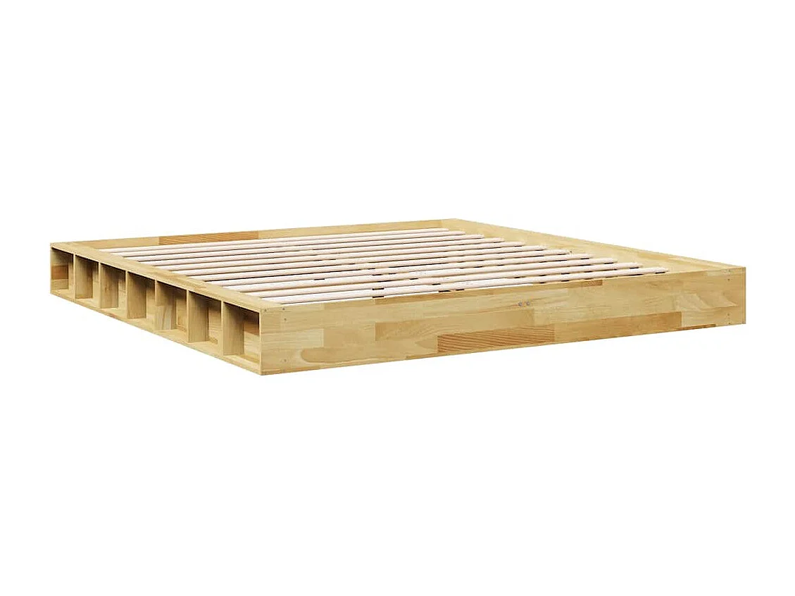 Estructura de cama sin colchón 180x200 cm madera maciza roble