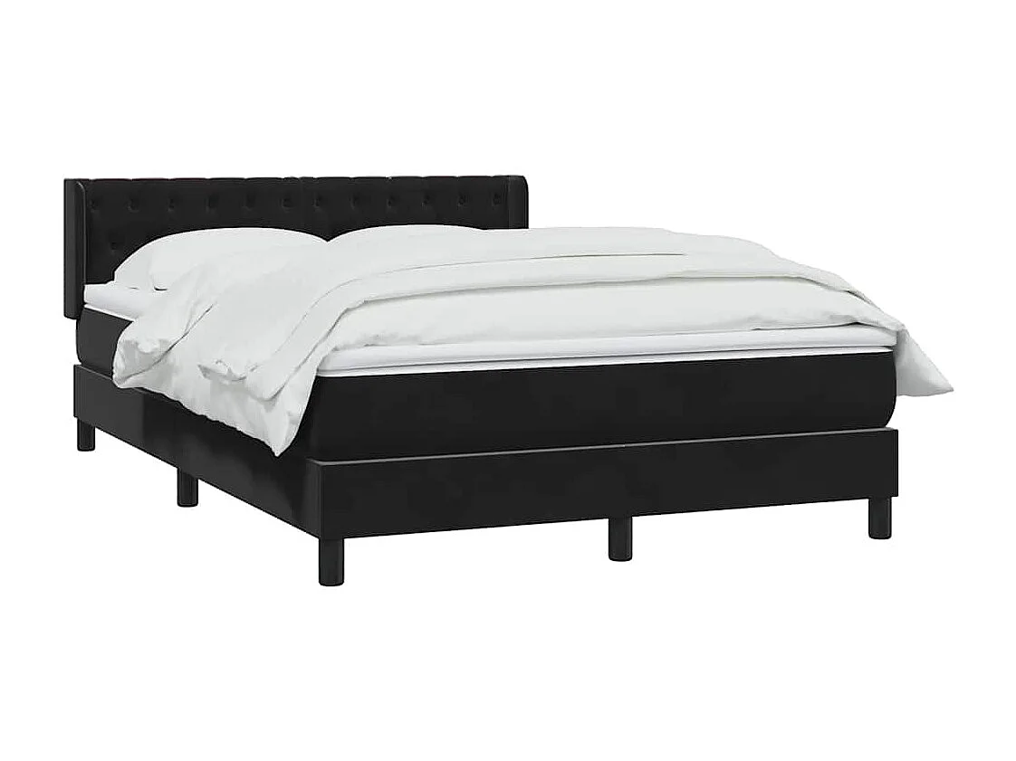 Boxspring met matras fluweel zwart 160x210 cm