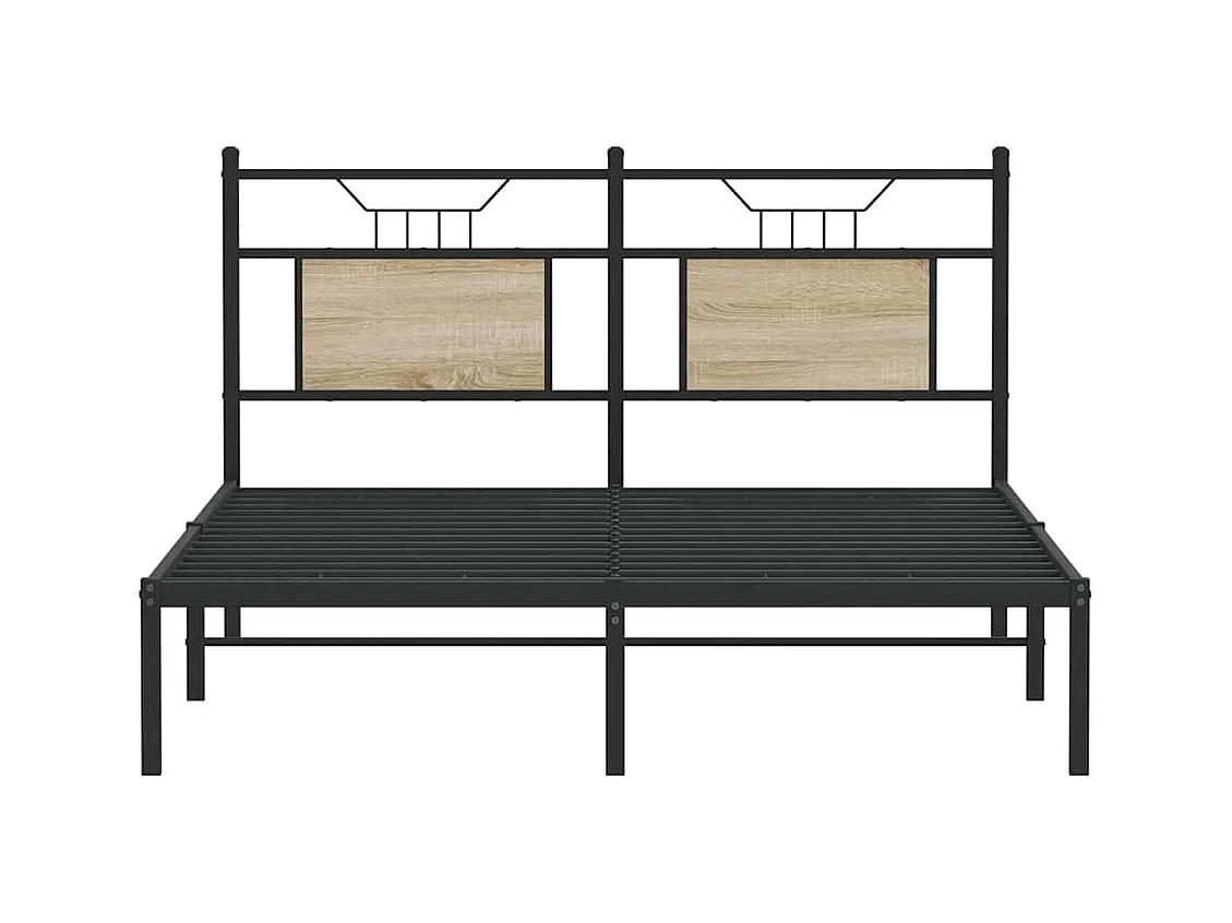 Estrutura de cama sem colchão 183x213cm metal carvalho sonoma