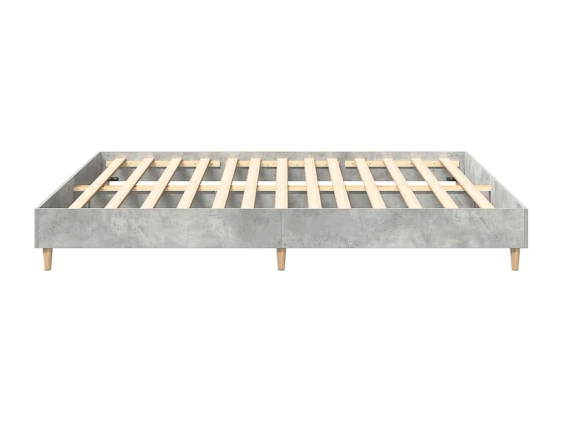 Cadre de lit sans matelas gris béton 200x200 cm bois ingénierie