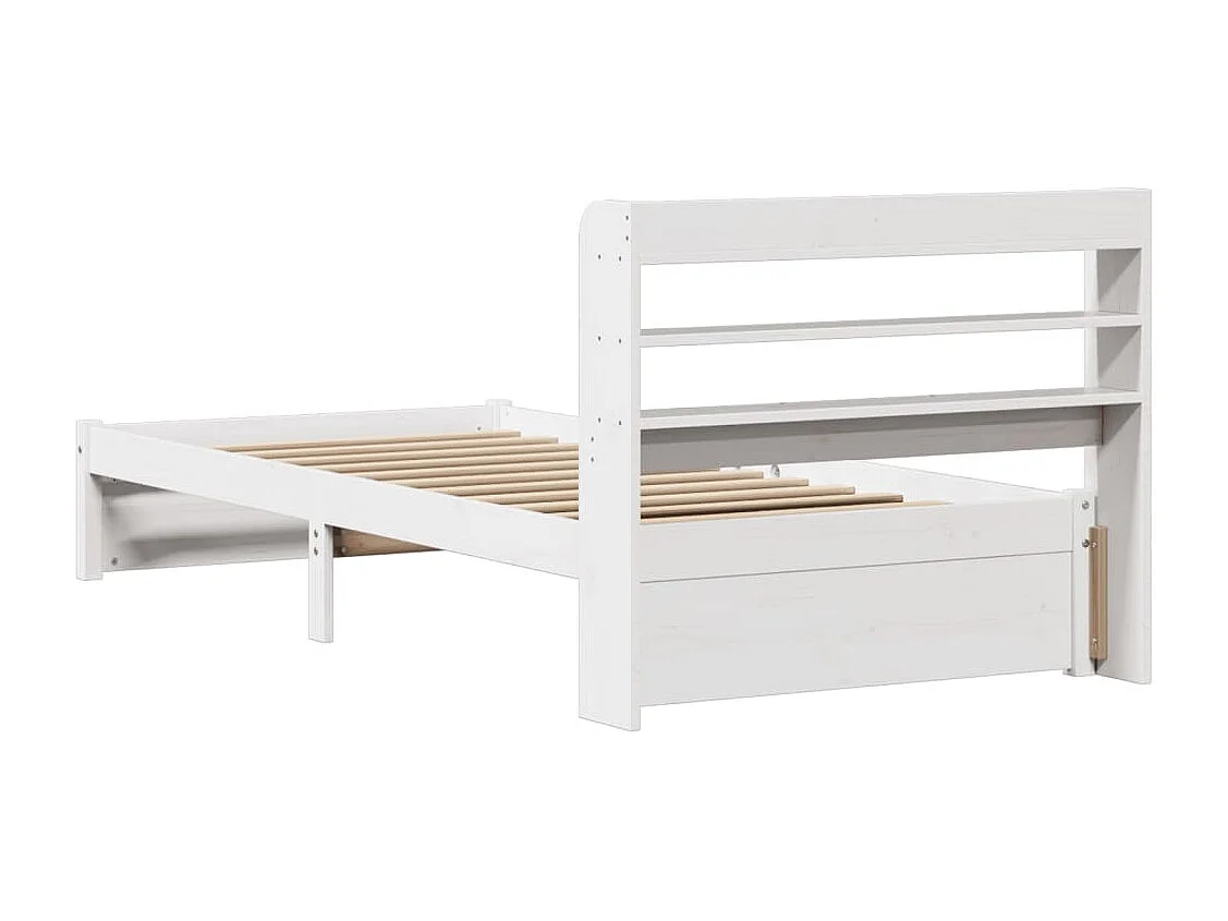 Estrutura de cama com cabeceira sem colchão 100x200 cm branco