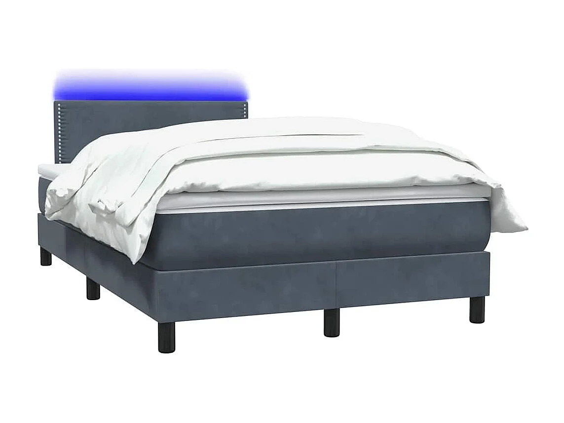 Cama boxspring com colchão 120x220 cm veludo cinzento-escuro
