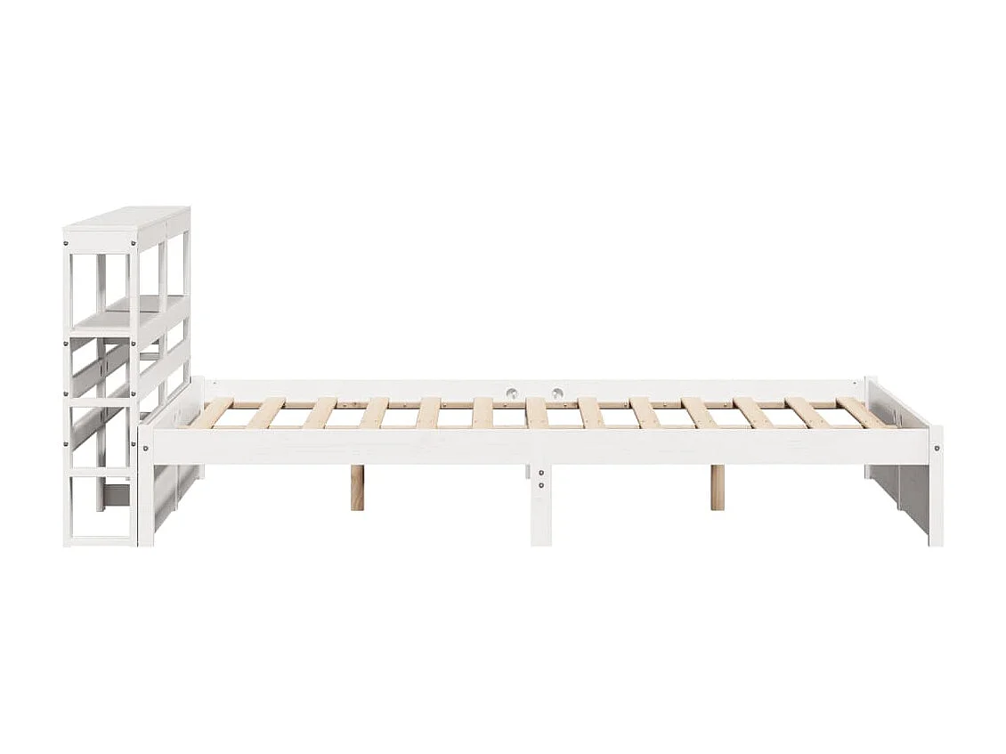 Cadre de lit avec tête de lit sans matelas blanc 120x200 cm