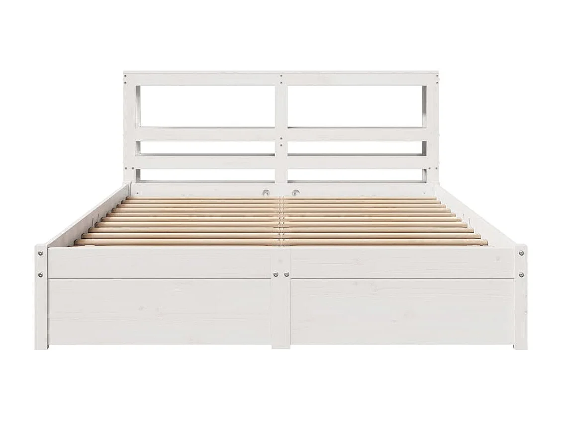 Cadre de lit avec tête de lit sans matelas blanc 120x200 cm