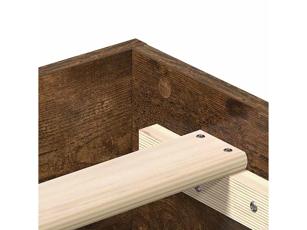 Cadre de lit sans matelas chêne fumé 135x190 cm bois ingénierie