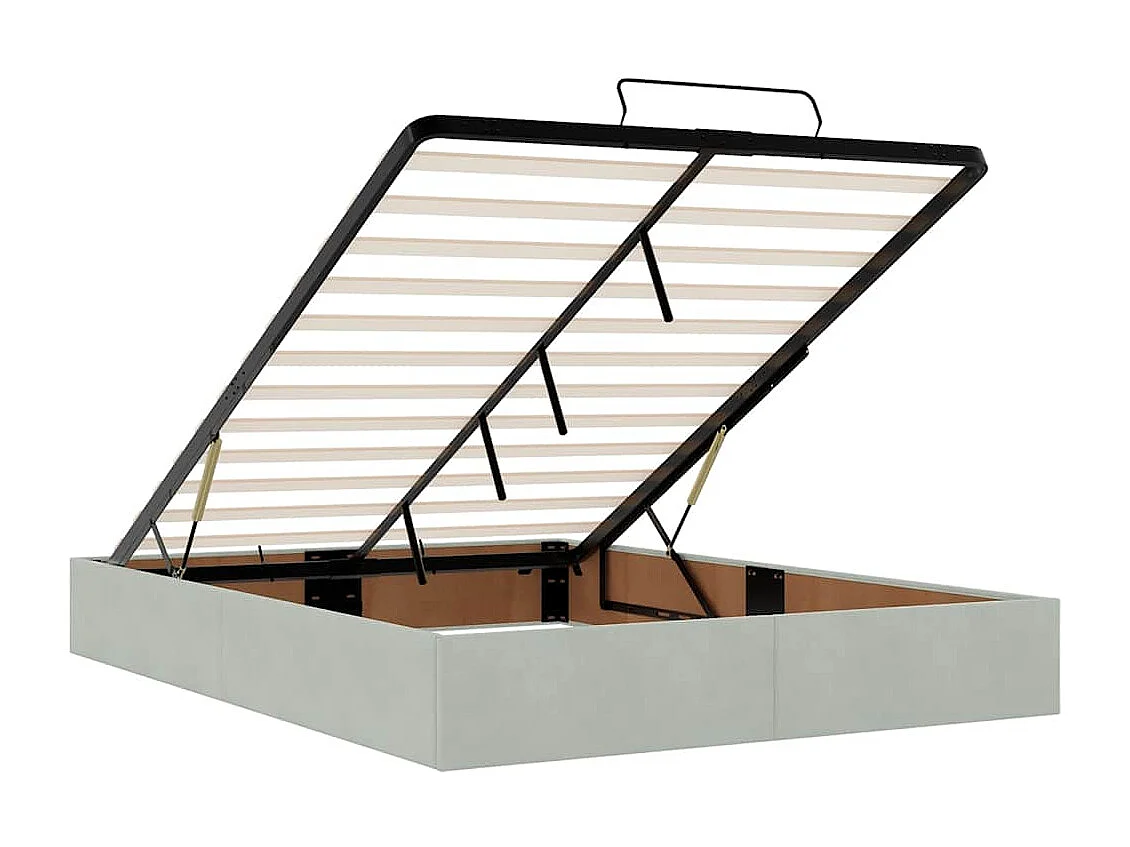 Estrutura de cama otomana com colchão 140x190 cm cinzento claro