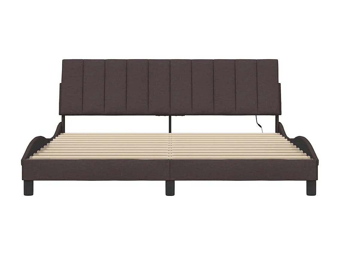 Cama sin colchón de tela marrón oscuro 180x200 cm