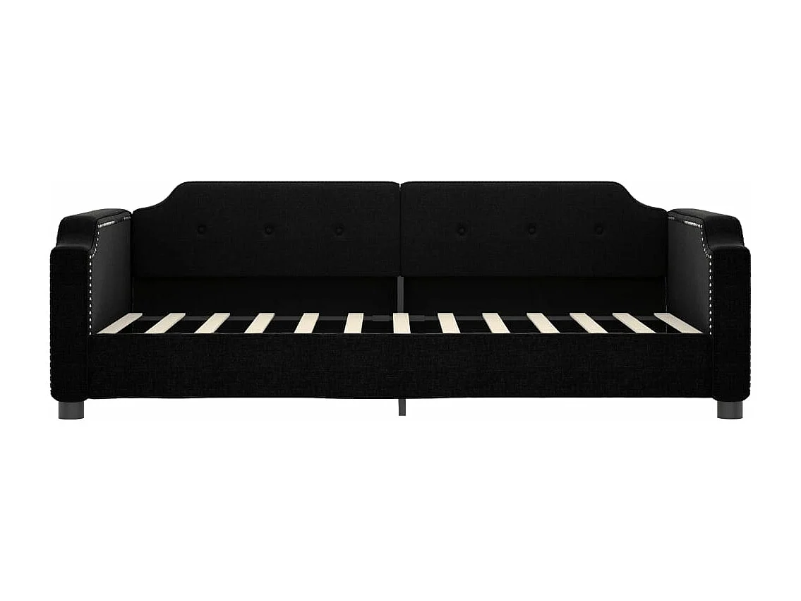 Lit de jour avec matelas noir 90x190 cm tissu