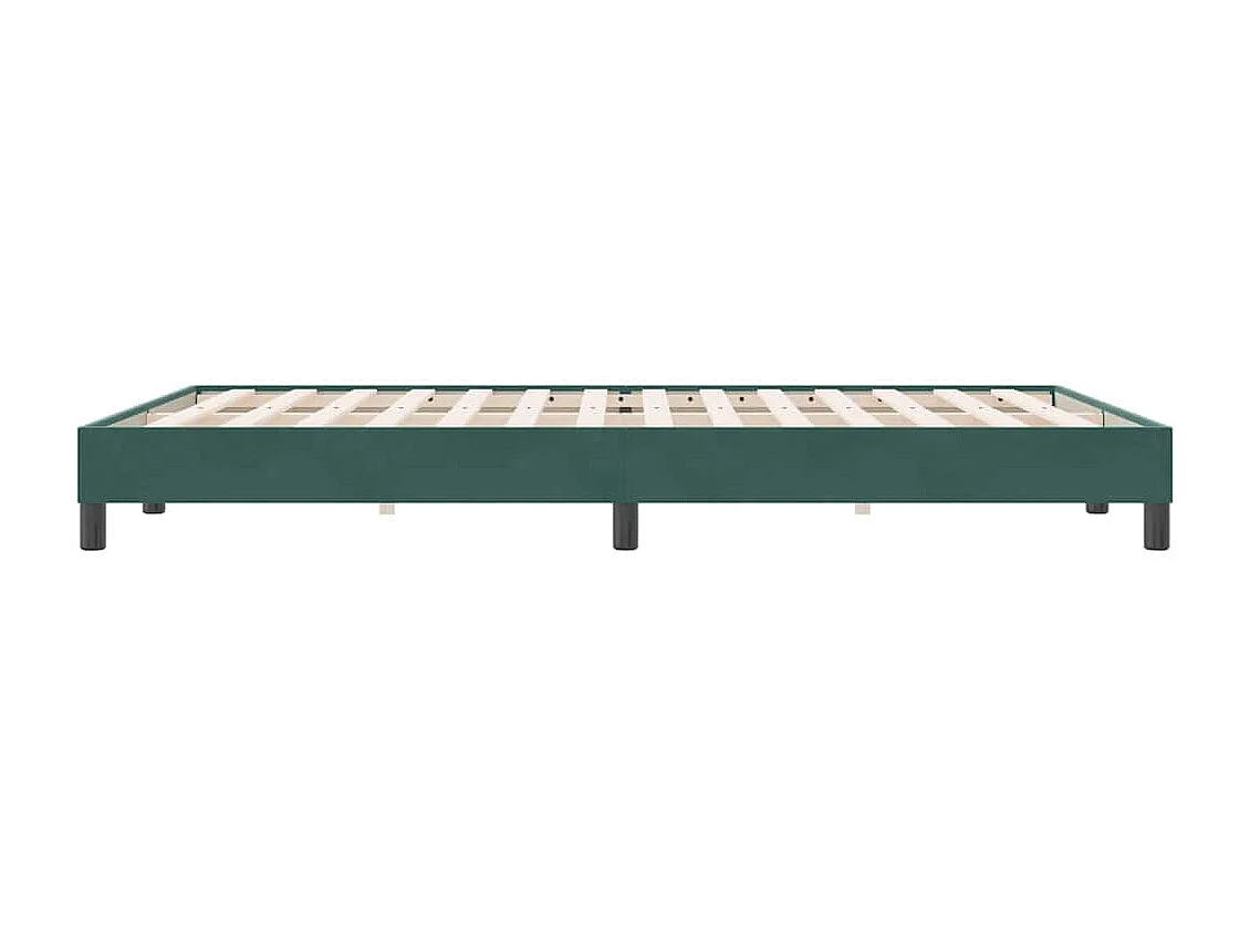 Cama box spring sin colchón verde oscuro terciopelo 160x220 cm