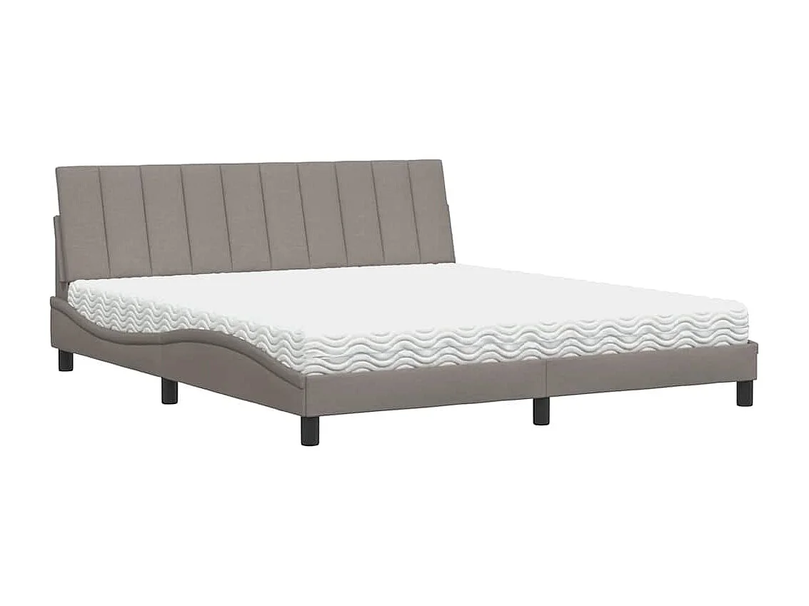 Lit avec matelas taupe 180x200 cm tissu