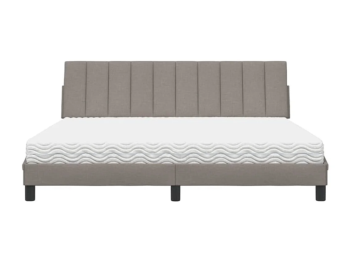 Lit avec matelas taupe 180x200 cm tissu
