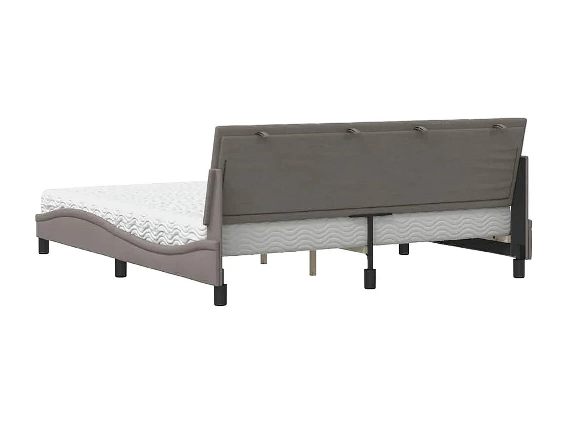 Lit avec matelas taupe 180x200 cm tissu