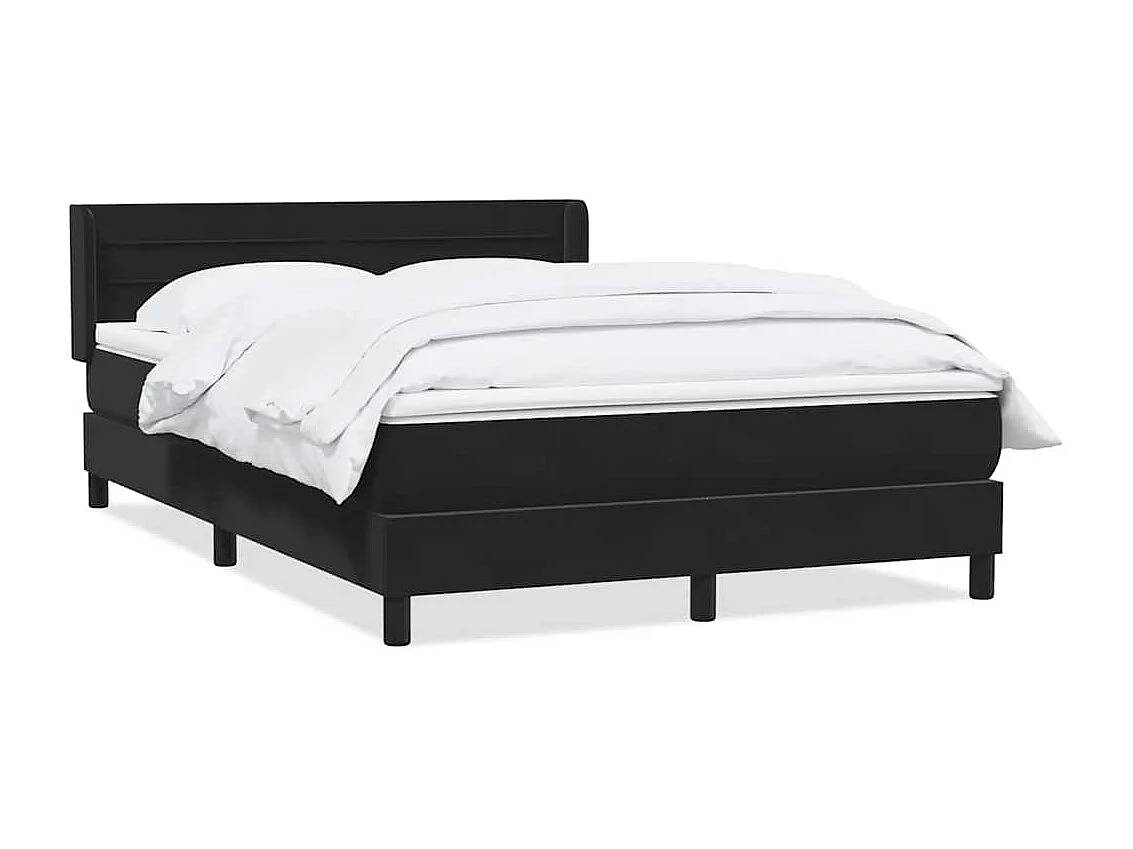 Cama com molas/colchão 140x210 cm veludo preto