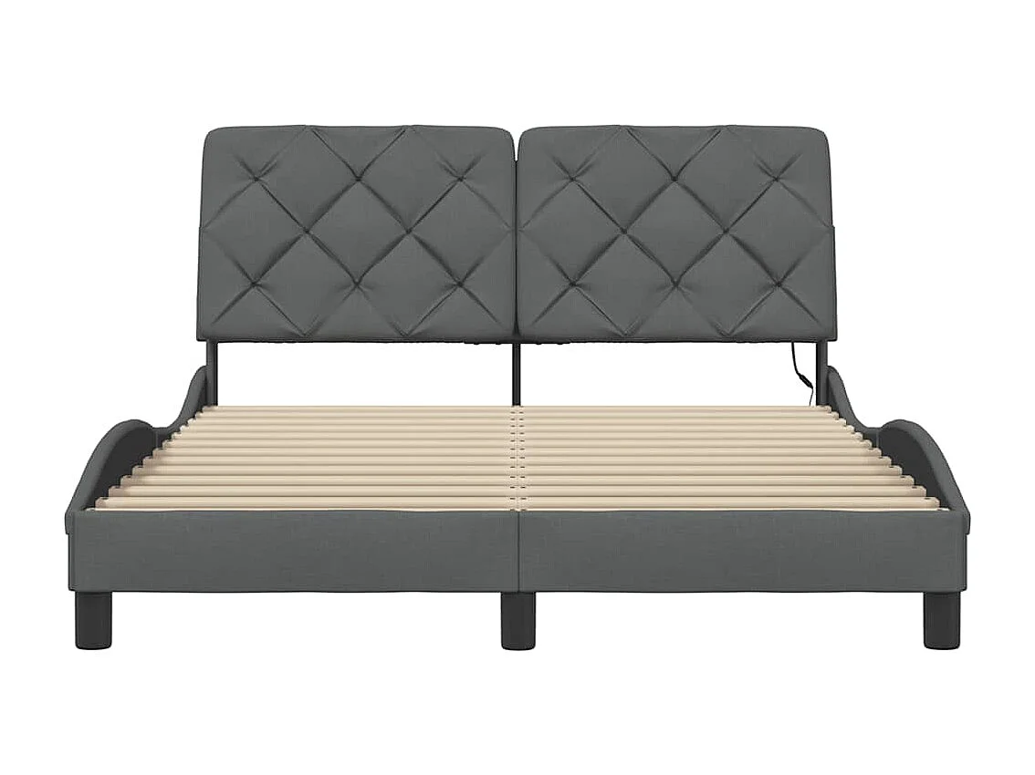 Estrutura de cama com LED sem colchão 140x200 cm tecido