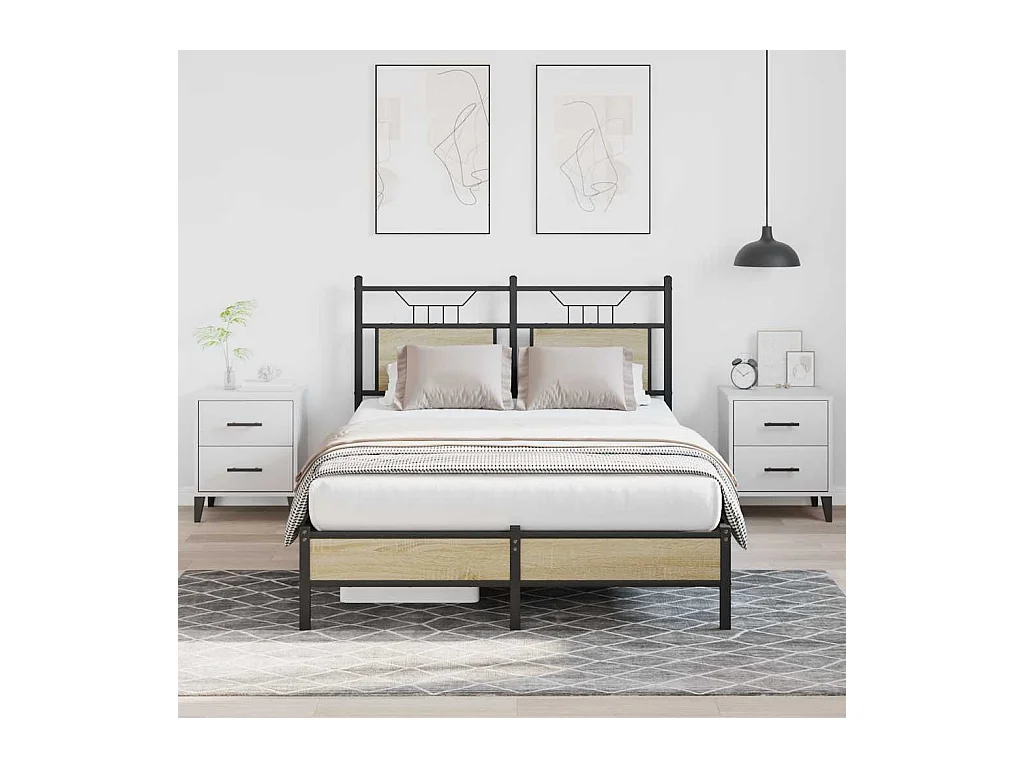 Cadre de lit sans matelas chêne sonoma 120x190 cm