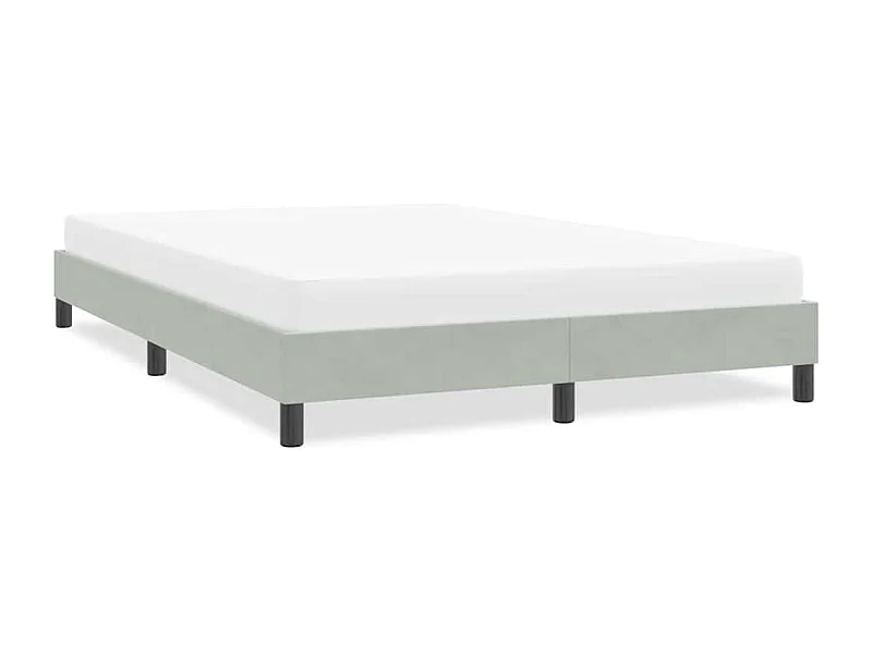 Estrutura de cama sem colchão 160x210 cm veludo cinzento-claro