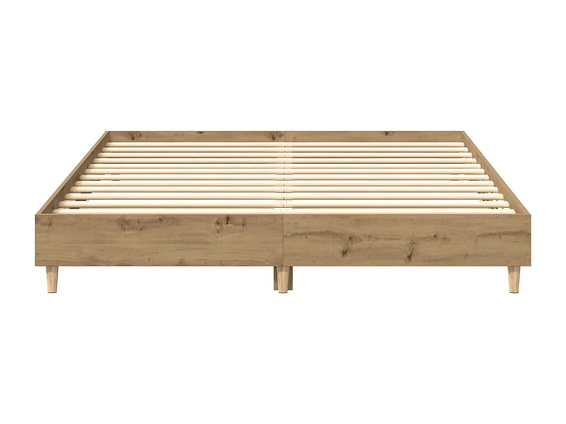 Cadre de lit sans matelas chêne artisanal 150x200 cm