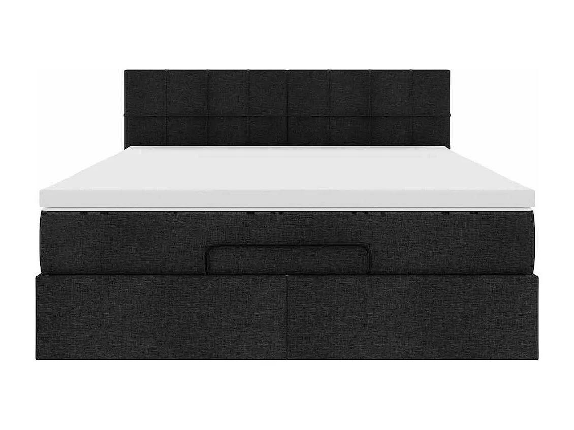 Estructura cama otomana colchón tela negra 140x190 cm