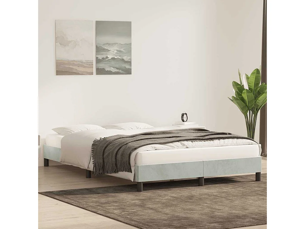 Bedframe zonder matras 140x220 cm fluweel lichtgrijs