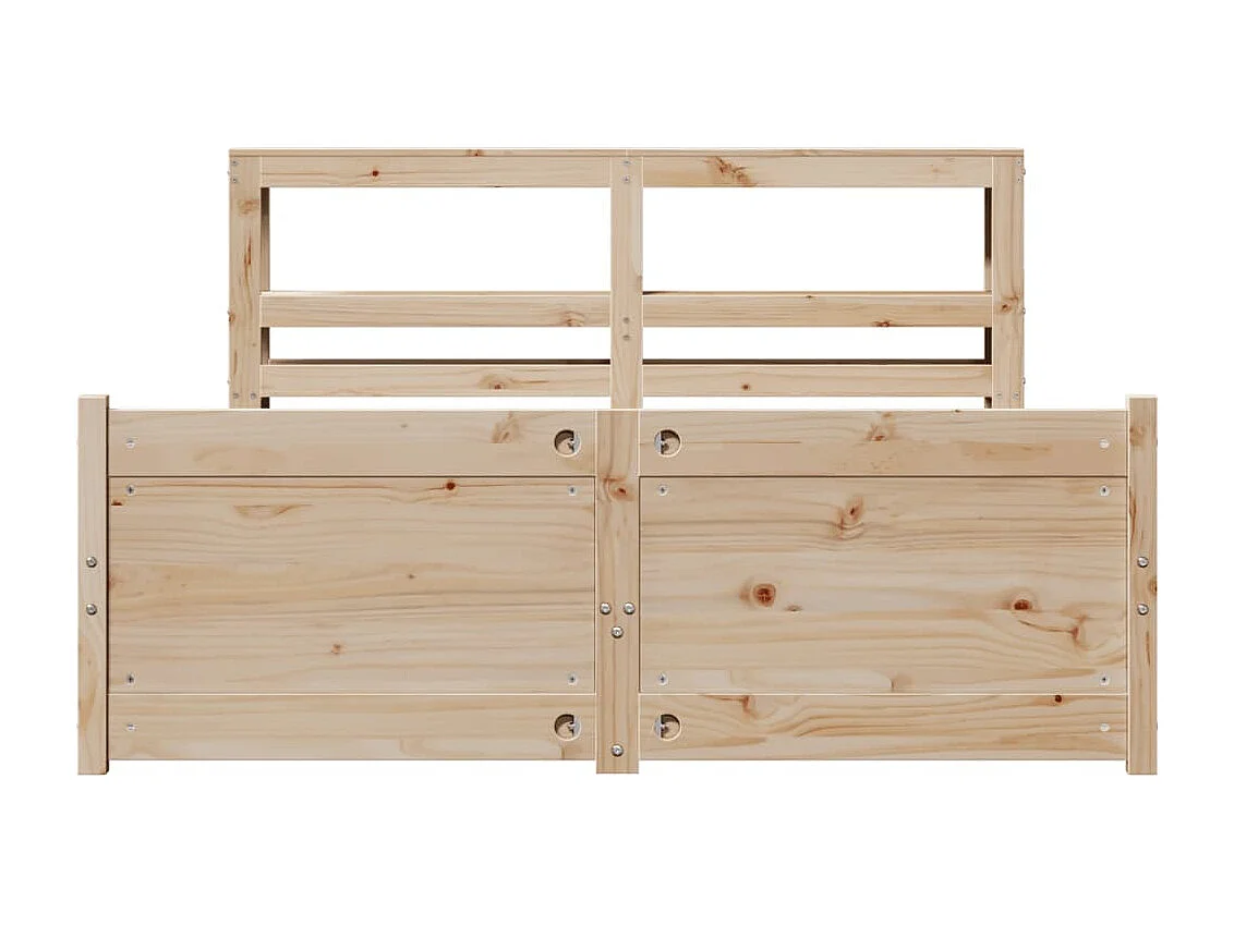 Estructura de cama con cabecero madera de pino blanco 150x200cm