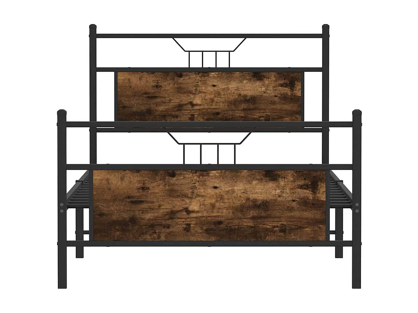 Cadre de lit sans matelas chêne fumé 100x190 cm bois ingénierie
