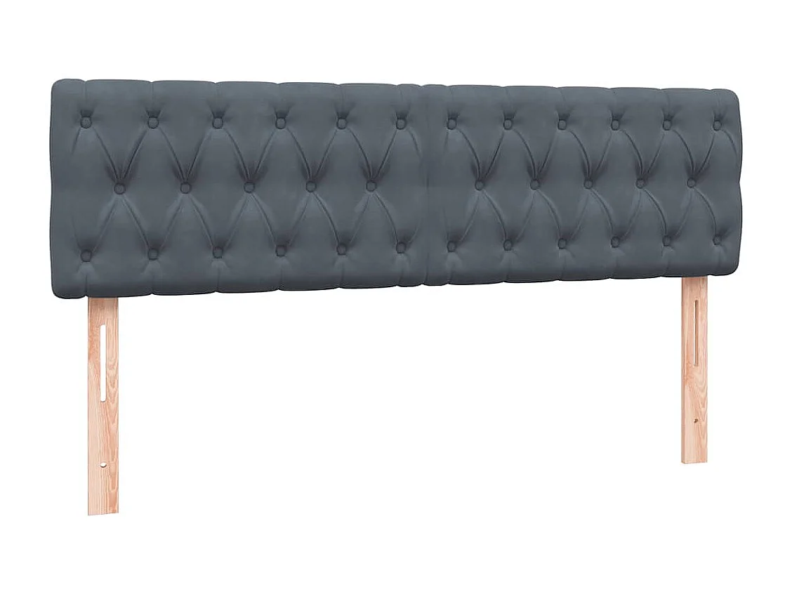 Cama box spring con colchón terciopelo gris oscuro 140x220 cm