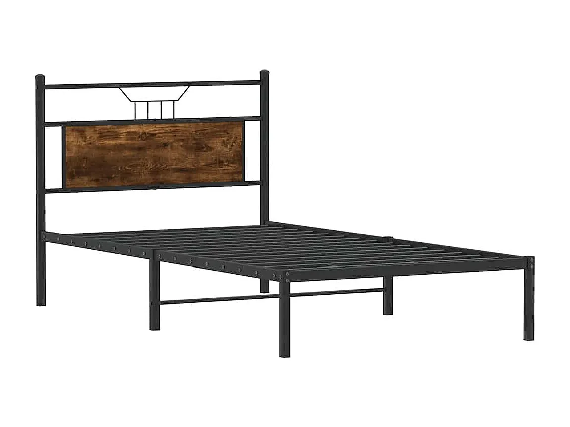 Cadre de lit sans matelas chêne fumé 100x190 cm bois ingénierie