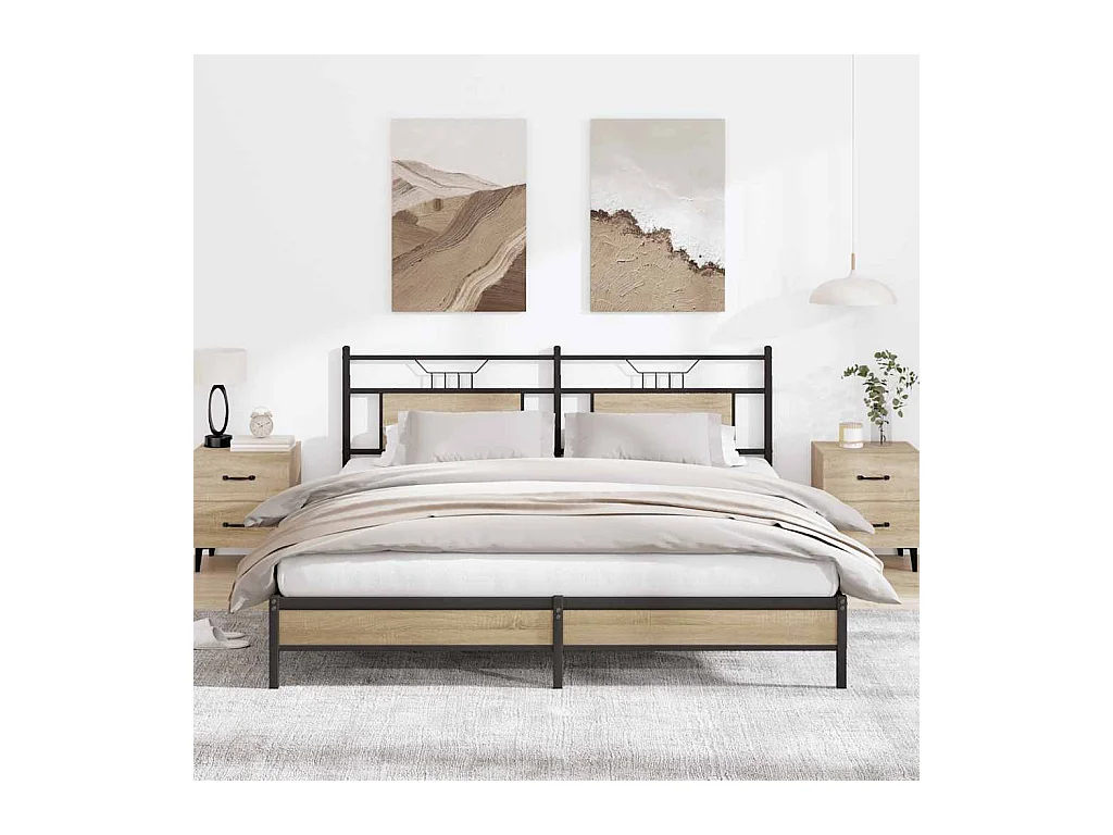 Cadre de lit sans matelas chêne sonoma 160x200 cm