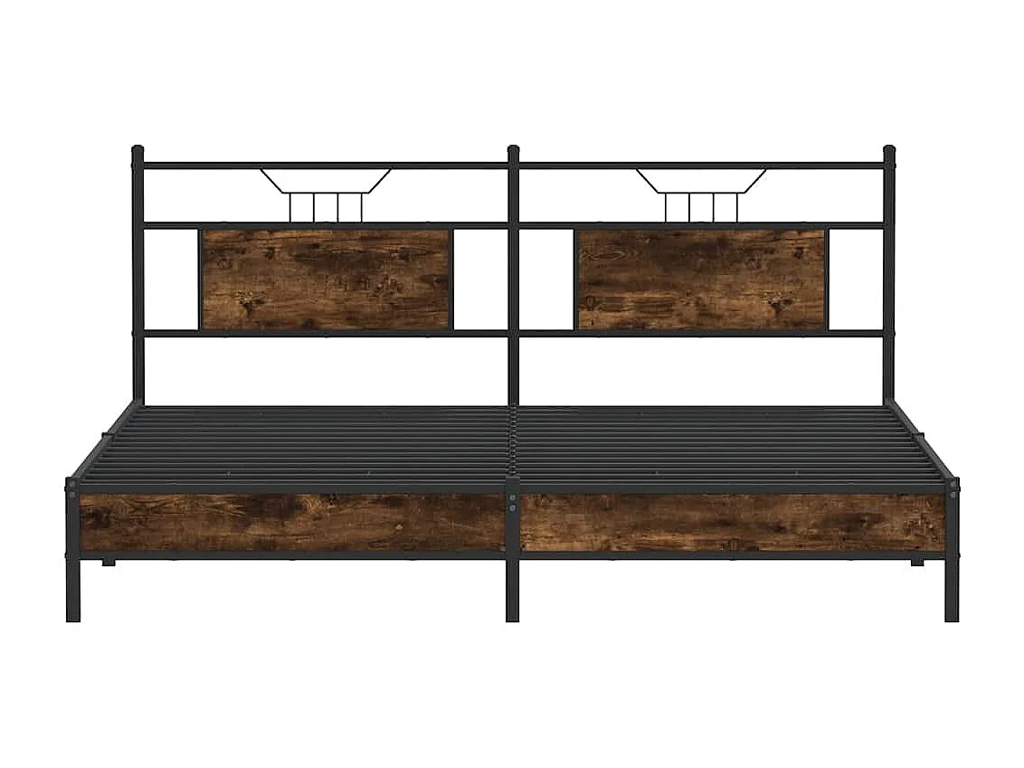 Estrutura de cama sem colchão 183x213 cm carvalho fumado