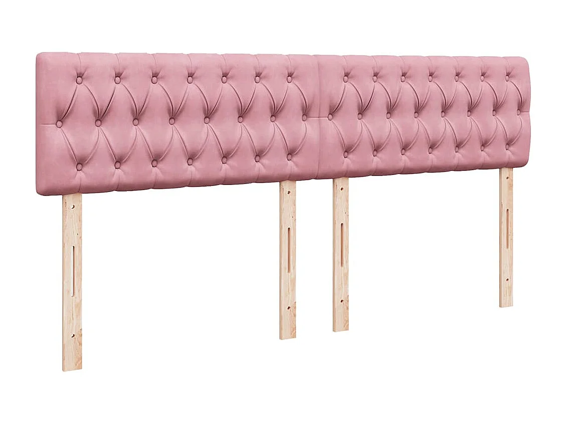 Cadre de lit ottoman avec matelas rose 160x200 cm velours