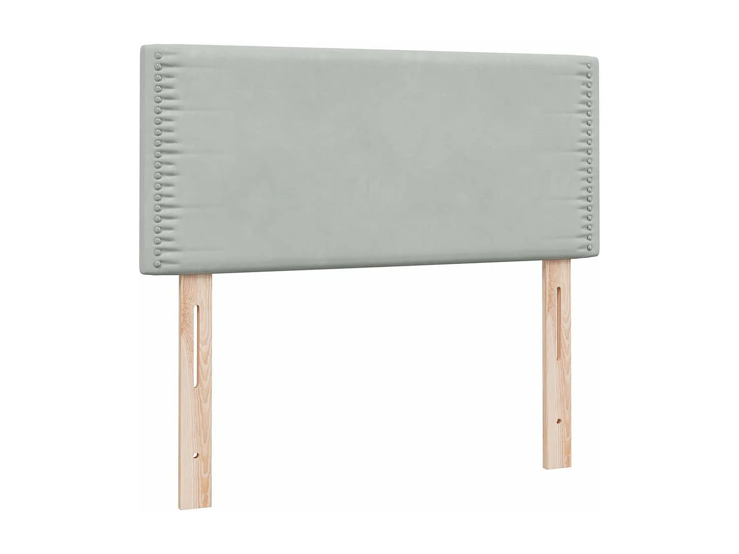 Cama box spring con colchón terciopelo gris claro 80x210 cm