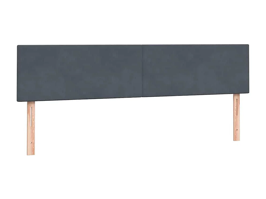 Cama box spring con colchón terciopelo gris oscuro 180x220 cm