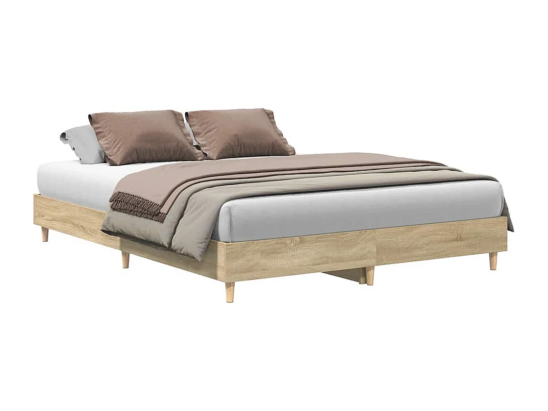Bedframe zonder matras 150x200cm spaanplaat sonoma eikenkleurig